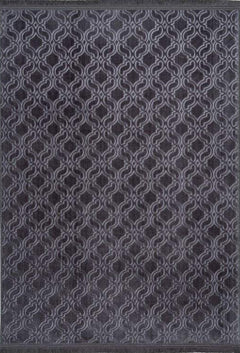 Peri 140 Graphite Soft Machine Washable Rug with Trellis Pattern