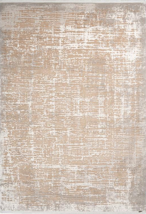 Pierre Cardin Opera 502 Beige Silver High Quality Rug with Abstract Design, full view