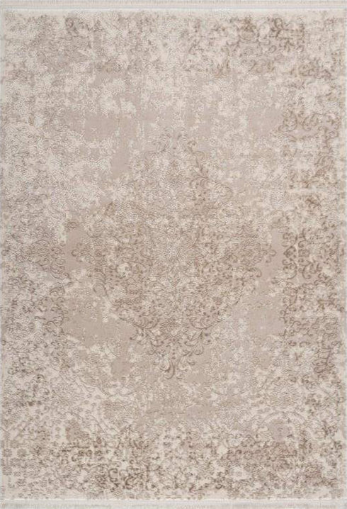 Pierre Cardin Vendome 702 Luxury Acrylic Beige Rug with Centre Medallion, full view