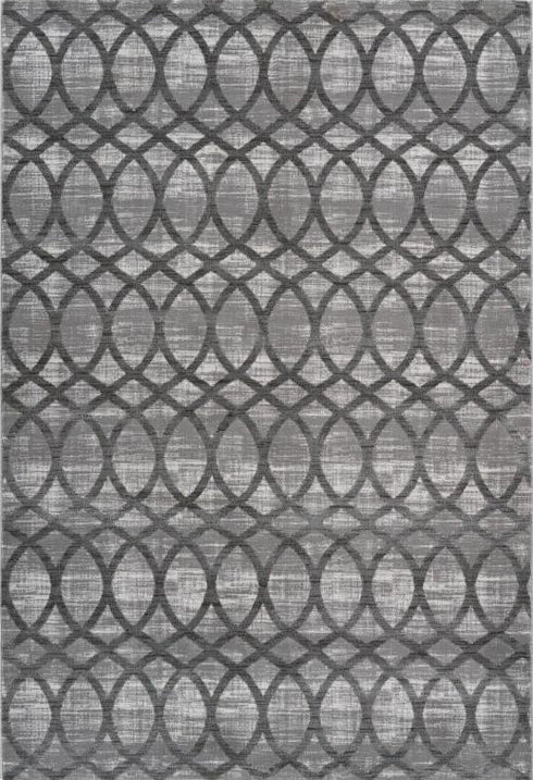 Aleyna 609 Silver Grey Diamond Rug, full view