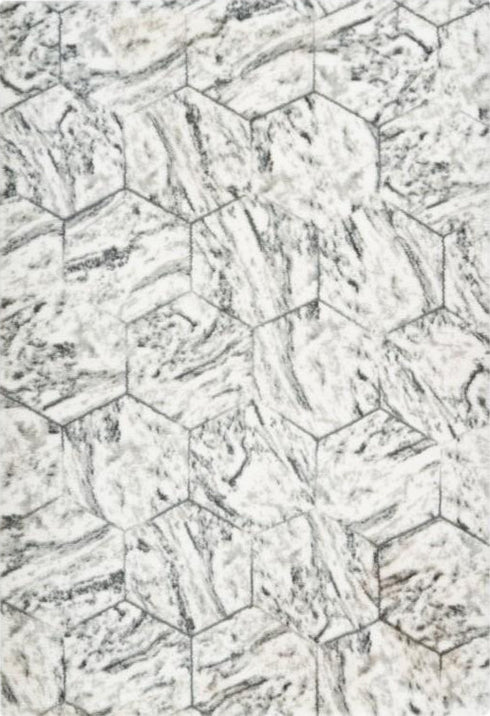 Marble 702 Silver Super Soft High Quality Fluffy Rug, full view