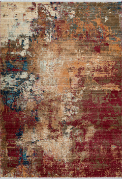 Medellin 401 Modern Abstract Red Brown Rug