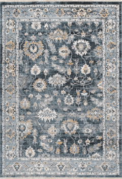 Medellin 404 Silver-Blue Rug With Floral Design
