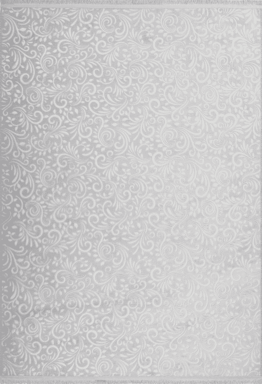 Peri 100 Grey Floral Machine Washable Rug, full view