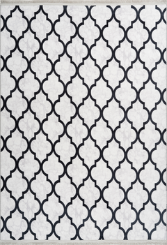 Peri 101 Grey Moroccan Design Machine Washable Rug