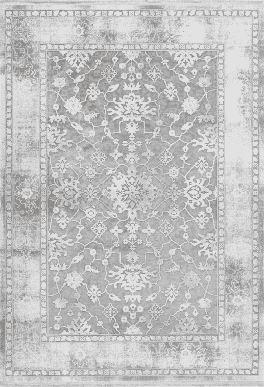 Pierre Cardin Opera 500 Silver High Quality Rug with Floral Design, full view