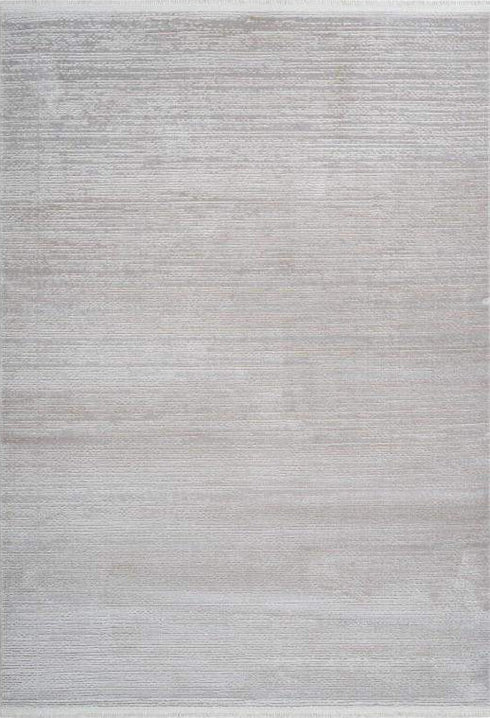 Pierre Cardin Triomphe 501 Silver Plain Rug with Lines, full view