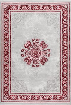 Pierre Cardin - Villette 702 Luxury Red Rug with Floral Centre Medallion