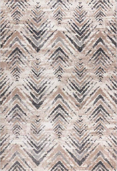 Trendy 402 Beige Silver Modern Zig-Zag Rug