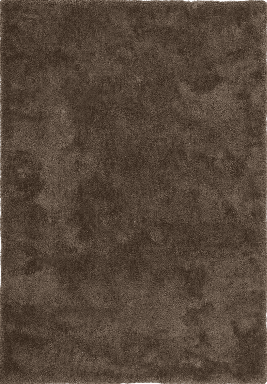 Velvet 500 Shaggy Plain Taupe Rug with Soft Touch, full view