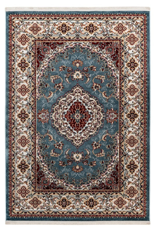 Hayat 301 Blue Traditional Blue Rug with Beige Border - Budget Blue Classic Rug ADORE RUGS and FLOORING