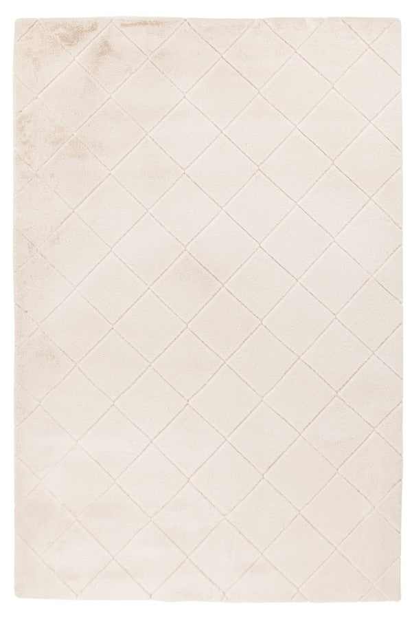 Impulse 600 Super Soft Ivory Fluffy Rug with Diamond Pattern ...
