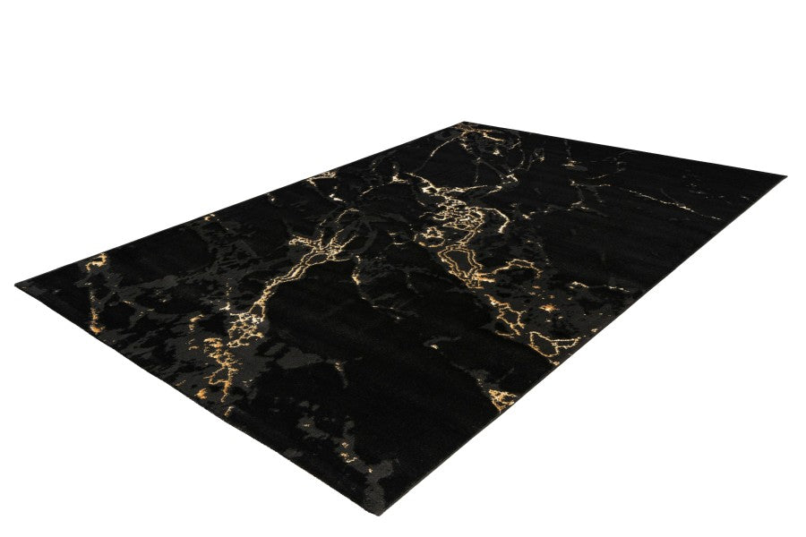 Marmaris 400 Nero Black and Gold Modern Rug – Adore Rugs & Flooring
