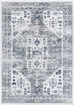 Desire Cream Blue Traditional Rug