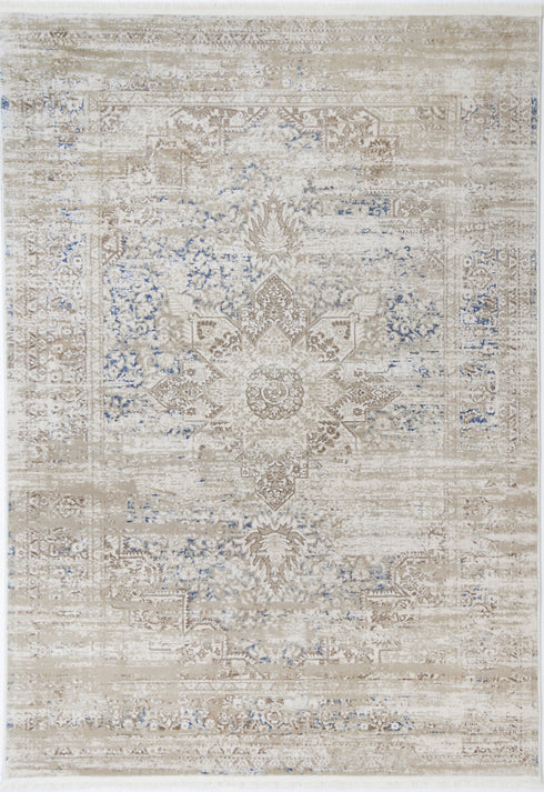 London  Medalion Beige Blue Rug - ADORE RUGS and FLOORING