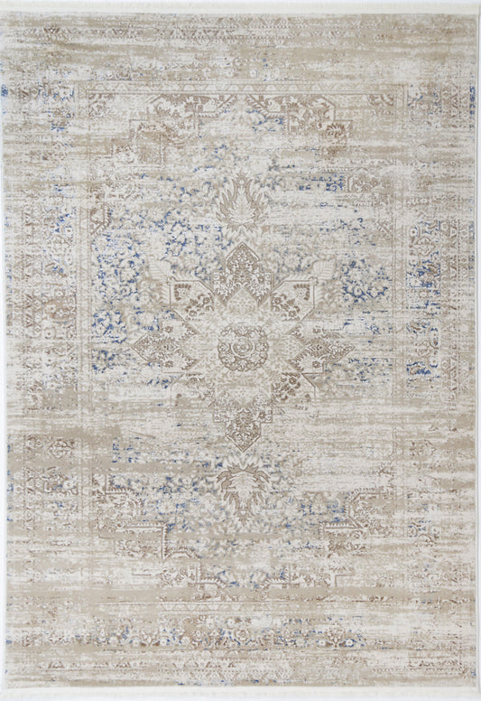 London  Medalion Beige Blue Rug - ADORE RUGS and FLOORING