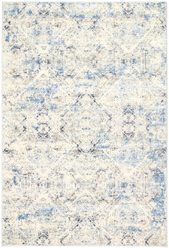 Rose Navy Blue Ikat Rug