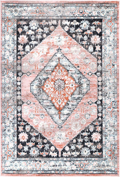 Statement Traditional Black Beige Rug