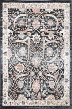 Statement Traditional Charcoal Rug
