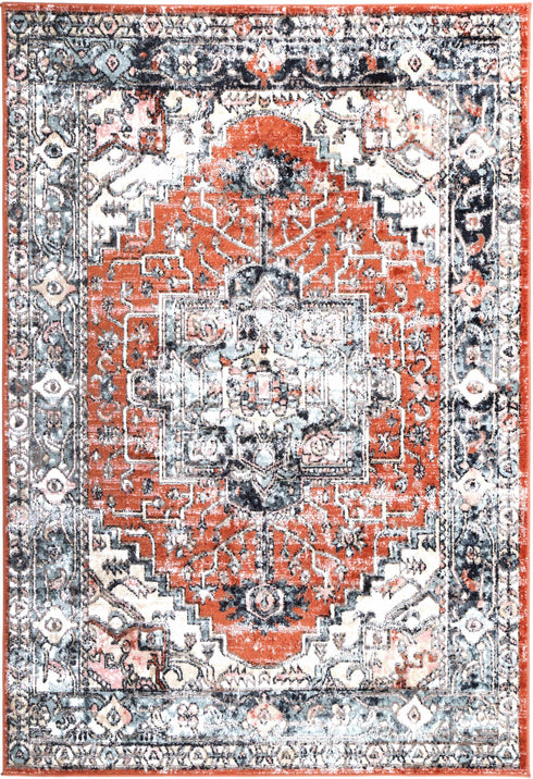 Statement Traditional Terracotta Rug - ADORE RUGS and FLOORING