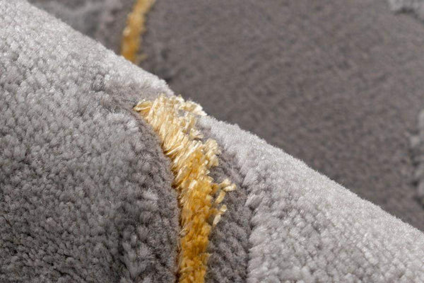 Marmaris 401 Gold and Grey Trellis Rug with Moroccan Design, second photo