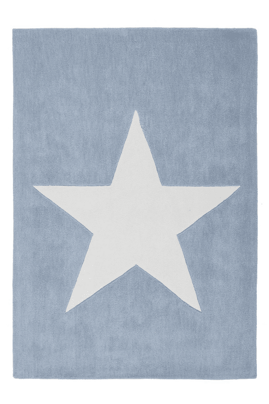 Dream 700 Pastel Blue Kids Rug with white Star - ADORE RUGS and FLOORING