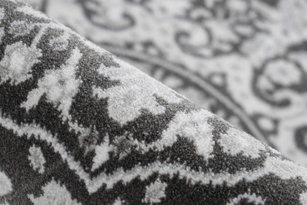 Pierre Cardin - Villette 702 Luxury Silver Rug with Floral Centre Medallion, second photo