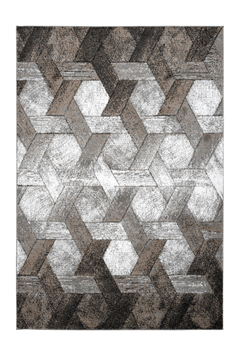 Swing 101 Modern Platin-Beige Rug with Geometric 3D Design